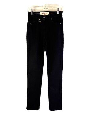 Saint James Black Elastic Waist Straight Skinny Pants Jeans Black